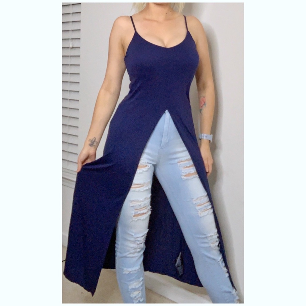 Guess navy blue high low top